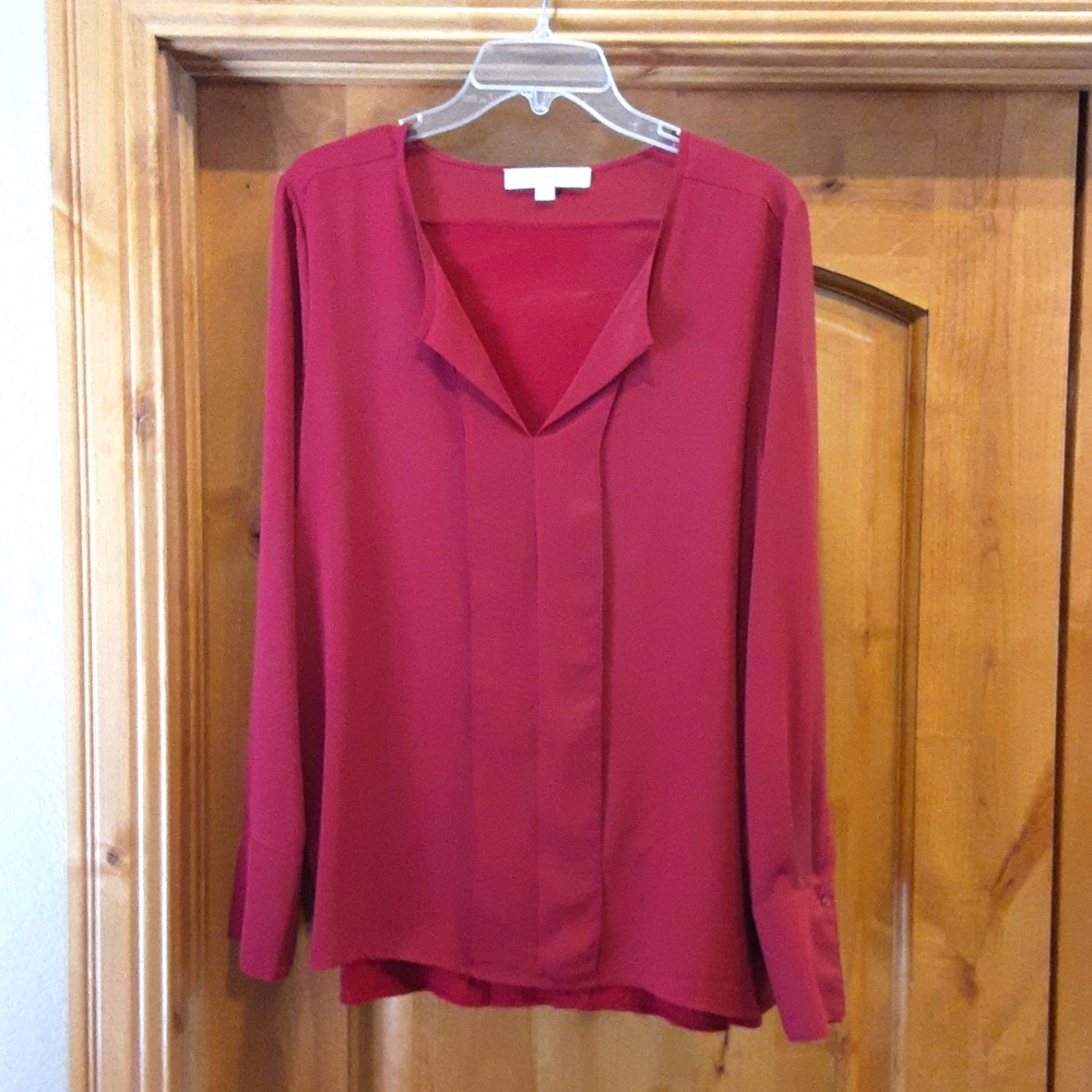 Ann Taylor Loft Burgundy Blouse